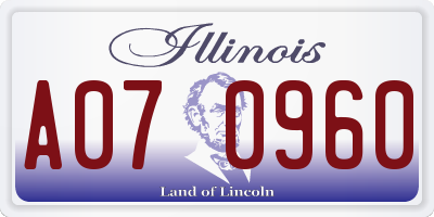 IL license plate A070960