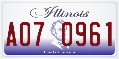 IL license plate A070961