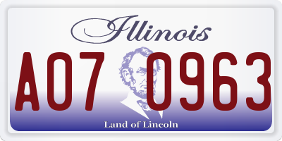 IL license plate A070963