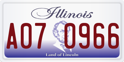 IL license plate A070966