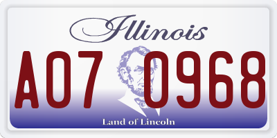 IL license plate A070968