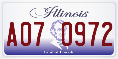 IL license plate A070972