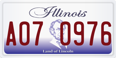 IL license plate A070976