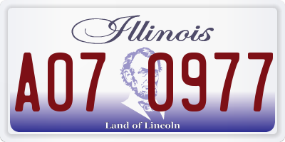 IL license plate A070977
