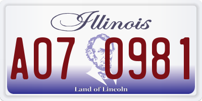 IL license plate A070981