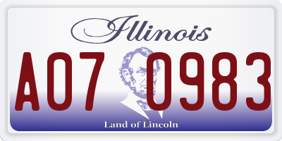 IL license plate A070983
