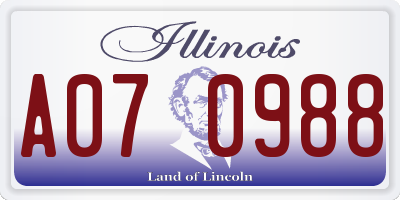 IL license plate A070988