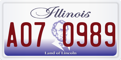 IL license plate A070989