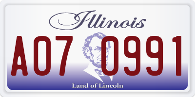 IL license plate A070991