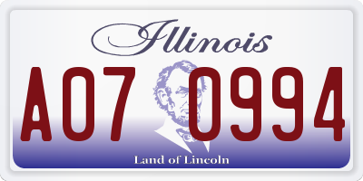 IL license plate A070994