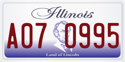IL license plate A070995