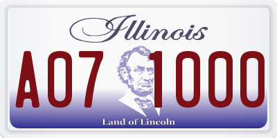IL license plate A071000