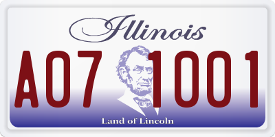 IL license plate A071001