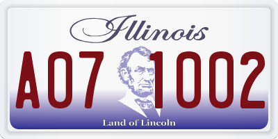 IL license plate A071002