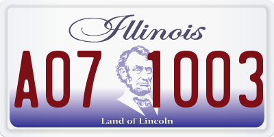 IL license plate A071003