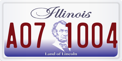 IL license plate A071004