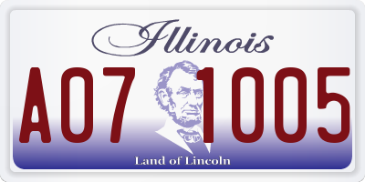IL license plate A071005