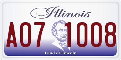 IL license plate A071008