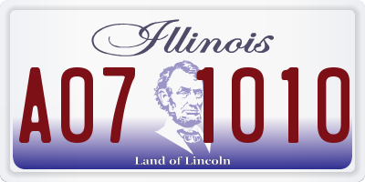 IL license plate A071010
