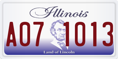 IL license plate A071013