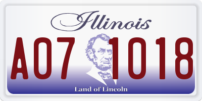 IL license plate A071018