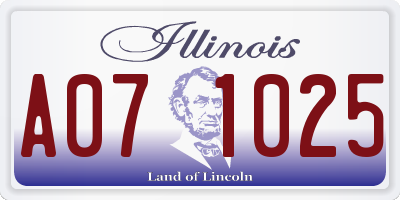 IL license plate A071025