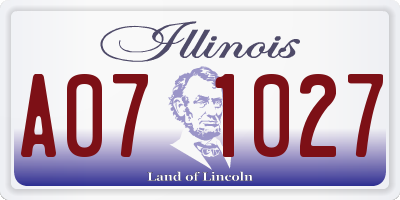 IL license plate A071027