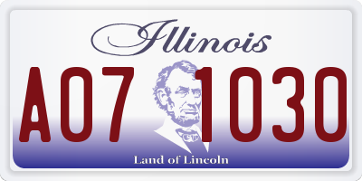 IL license plate A071030