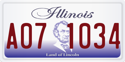 IL license plate A071034