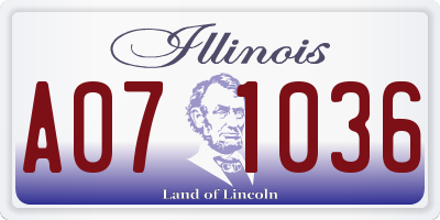 IL license plate A071036