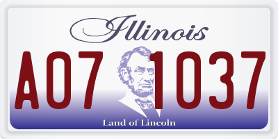 IL license plate A071037