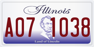 IL license plate A071038