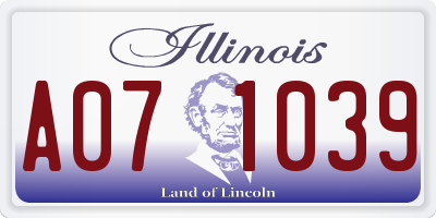IL license plate A071039