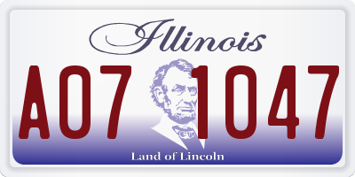 IL license plate A071047