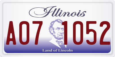 IL license plate A071052