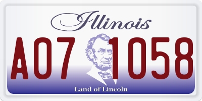 IL license plate A071058