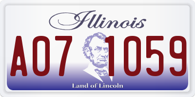 IL license plate A071059