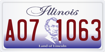 IL license plate A071063