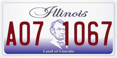 IL license plate A071067