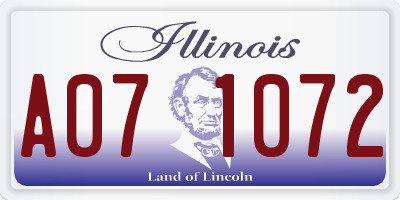 IL license plate A071072