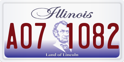 IL license plate A071082