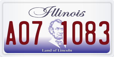 IL license plate A071083