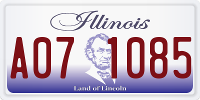 IL license plate A071085