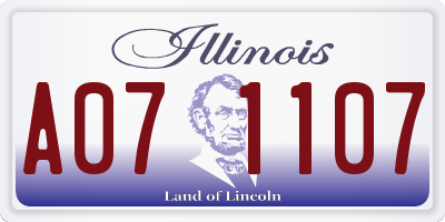 IL license plate A071107