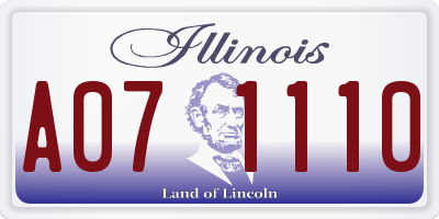 IL license plate A071110