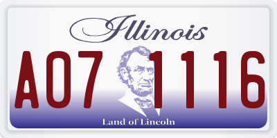 IL license plate A071116