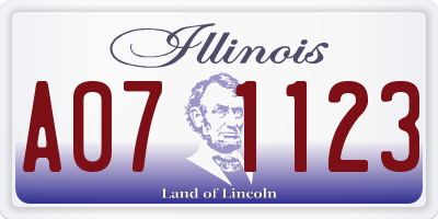 IL license plate A071123