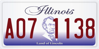 IL license plate A071138