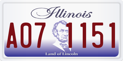 IL license plate A071151