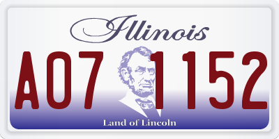 IL license plate A071152